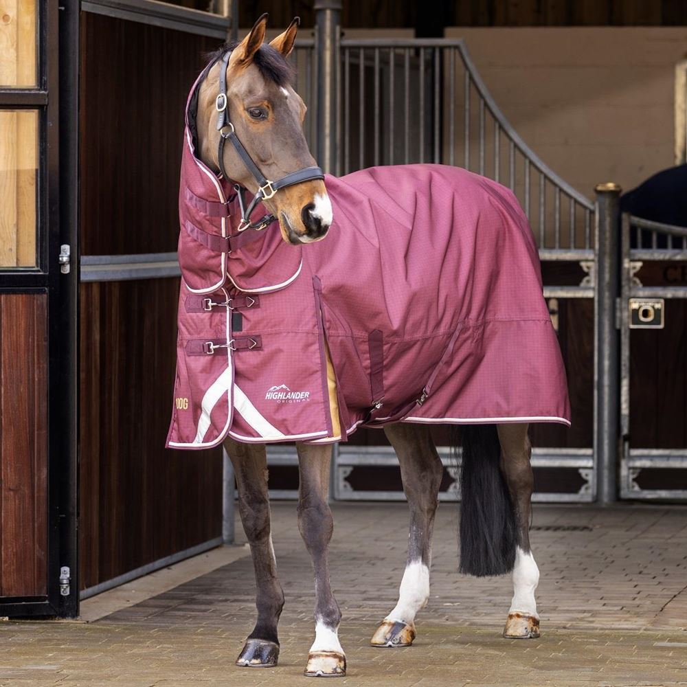 Shires Highlander Plus 100 Combo Turnout Rug (Maroon)