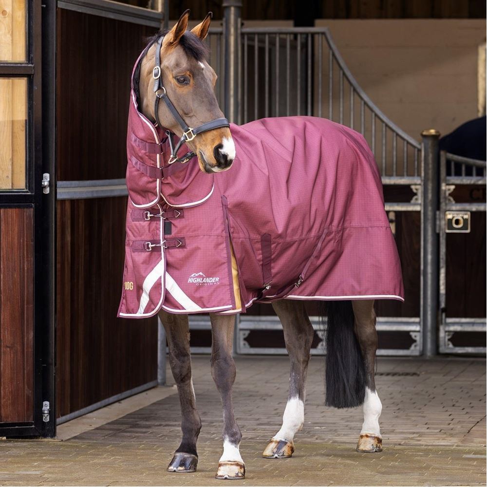 Shires Highlander Plus 100 Combo Turnout Rug (Maroon)