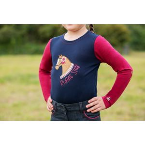 Riding Star Collection Long Sleeve T-Shirt by Little Rider (Navy/Burgundy)