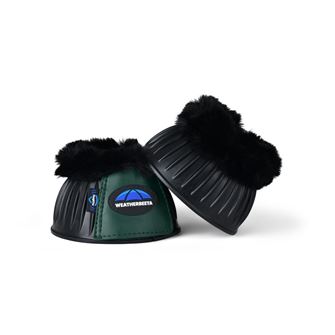 Weatherbeeta Tough-Tec Prime Fleece Trim Rubber Bell Boots (Black/Forest Green)