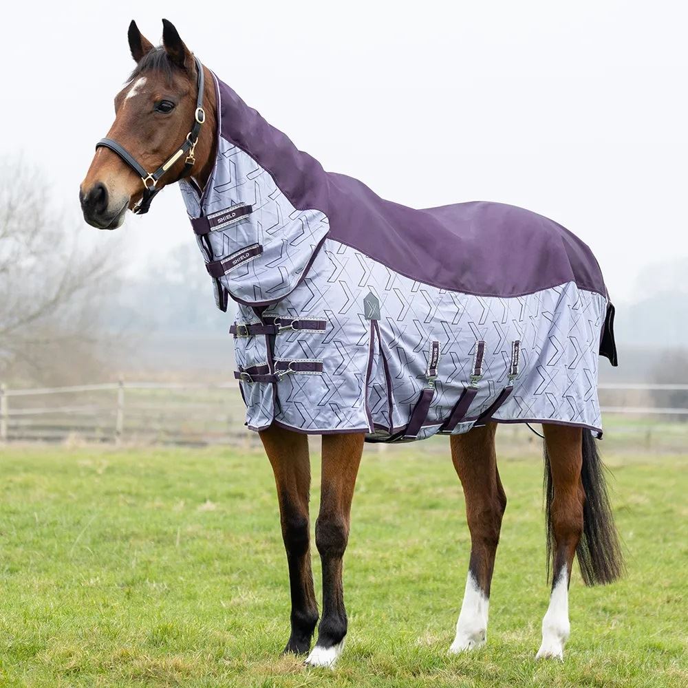 Hy Equestrain StormX Empra Quagga Shield Fly Rug (Purple/White)