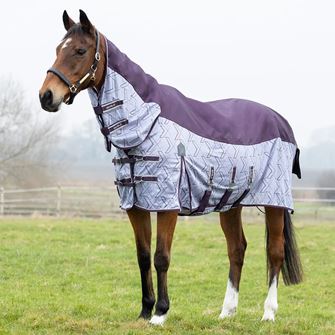 Hy Equestrain StormX Empra Quagga Shield Fly Rug (Purple/White)