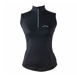 Gallop Sleeveless Zipped Neck Base-Layer (Black)