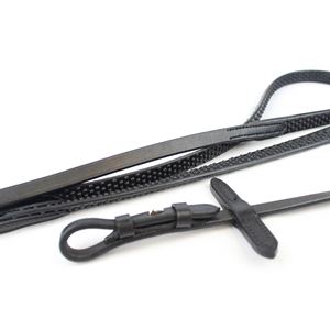 Gallop Leather Flexi Rubber Billet Reins with Nylon Core