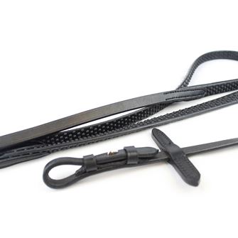 Gallop Leather Flexi Rubber Billet Reins with Nylon Core