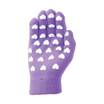 Hy Equestrian Childrens Magic Riding Gloves (Purple with Hearts)