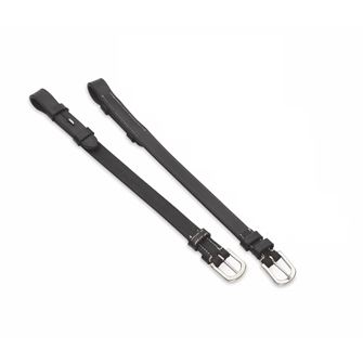 Shires Salisbury Bridle Cheek Pieces with Hook Studs (Black/Silver)