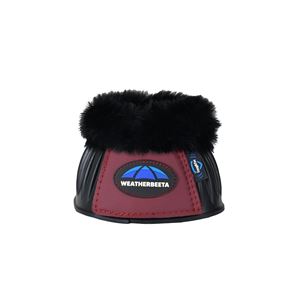 Weatherbeeta Tough-Tec Prime Fleece Trim Rubber Bell Boots (Black/Burgundy)