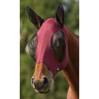Weatherbeeta Comfitec Stretch Fly Mask with Ears (Burgundy/Black)