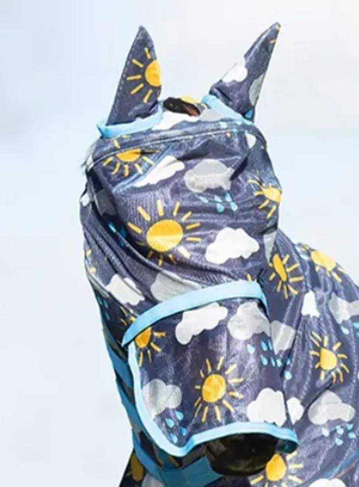 Hy Equestrian Come Rain or Shine Fly Mask with Ears and Detachable Nose