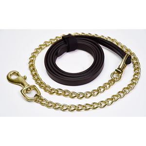 Rhinegold Leather Lead And Chain (Havana)