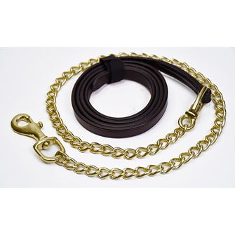Rhinegold Leather Lead And Chain (Havana)