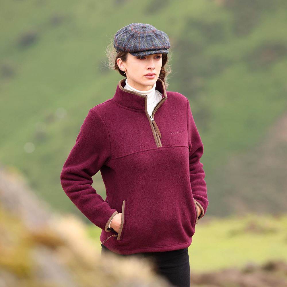 Shires Aubrion Core Ladies Half Zip Fleece (Maroon)