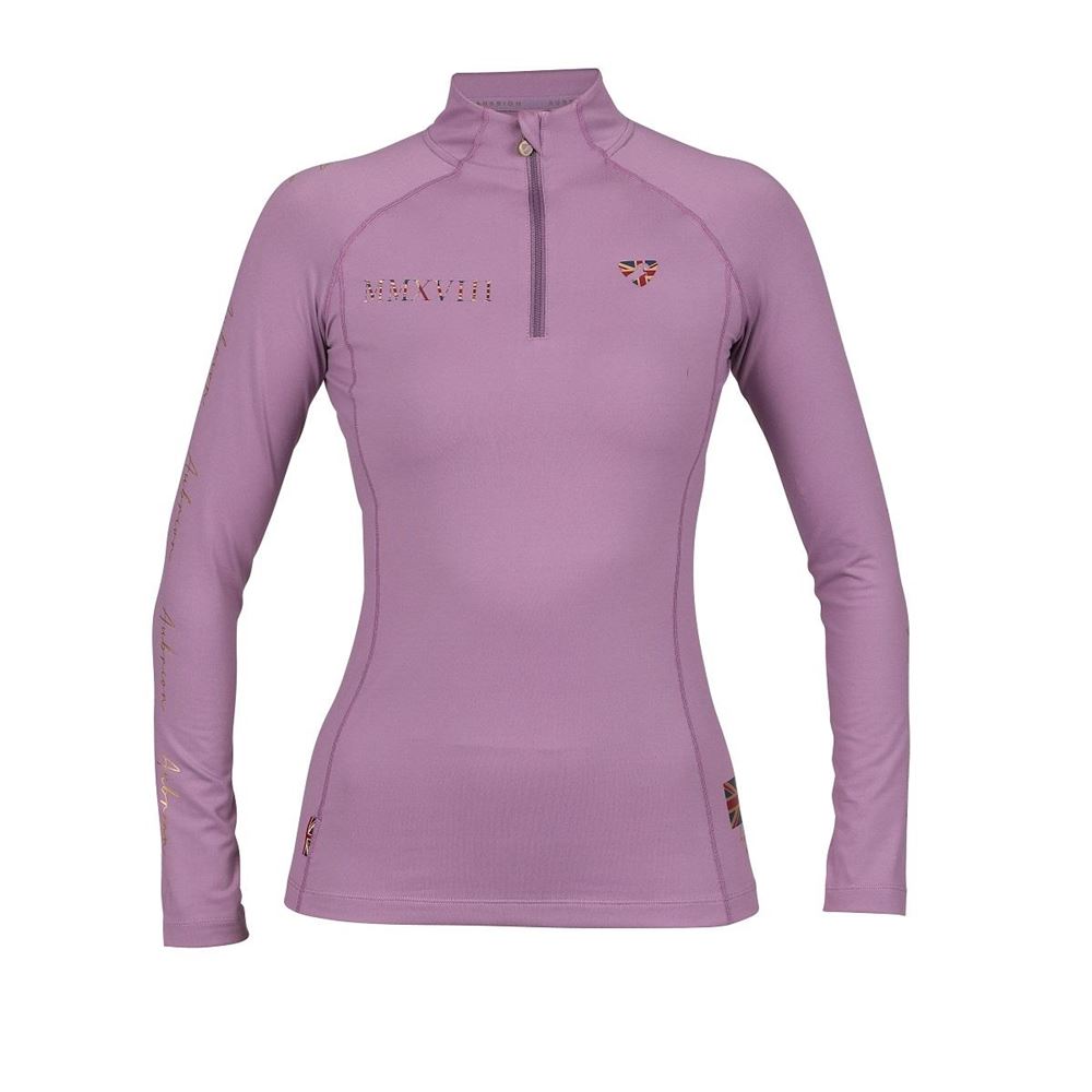 Shires Aubrion Team Long Sleeve Base Layer (Mauve)
