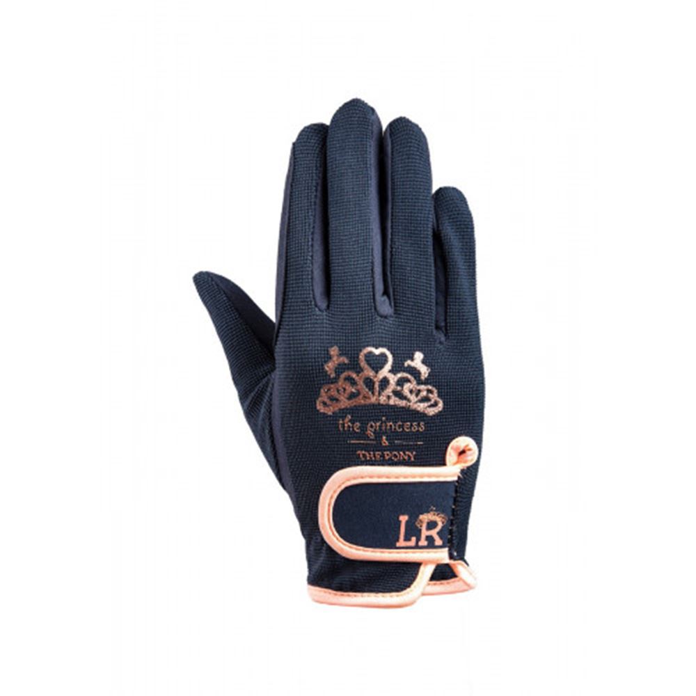 The Princess and the Pony Gloves by Little Rider (Navy/Peach)