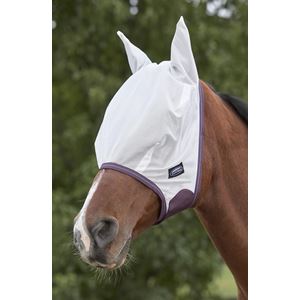 Weatherbeeta Comfitec Essential Fly Mesh Mask (White/Maroon/Grey)