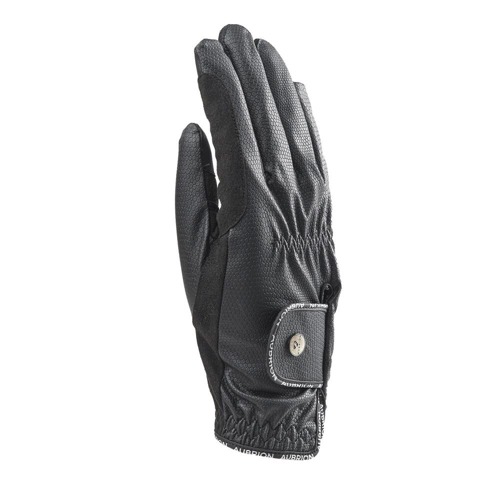 Shires Aubrion Stadium Adults Winter FlexFit Riding Gloves (Black)