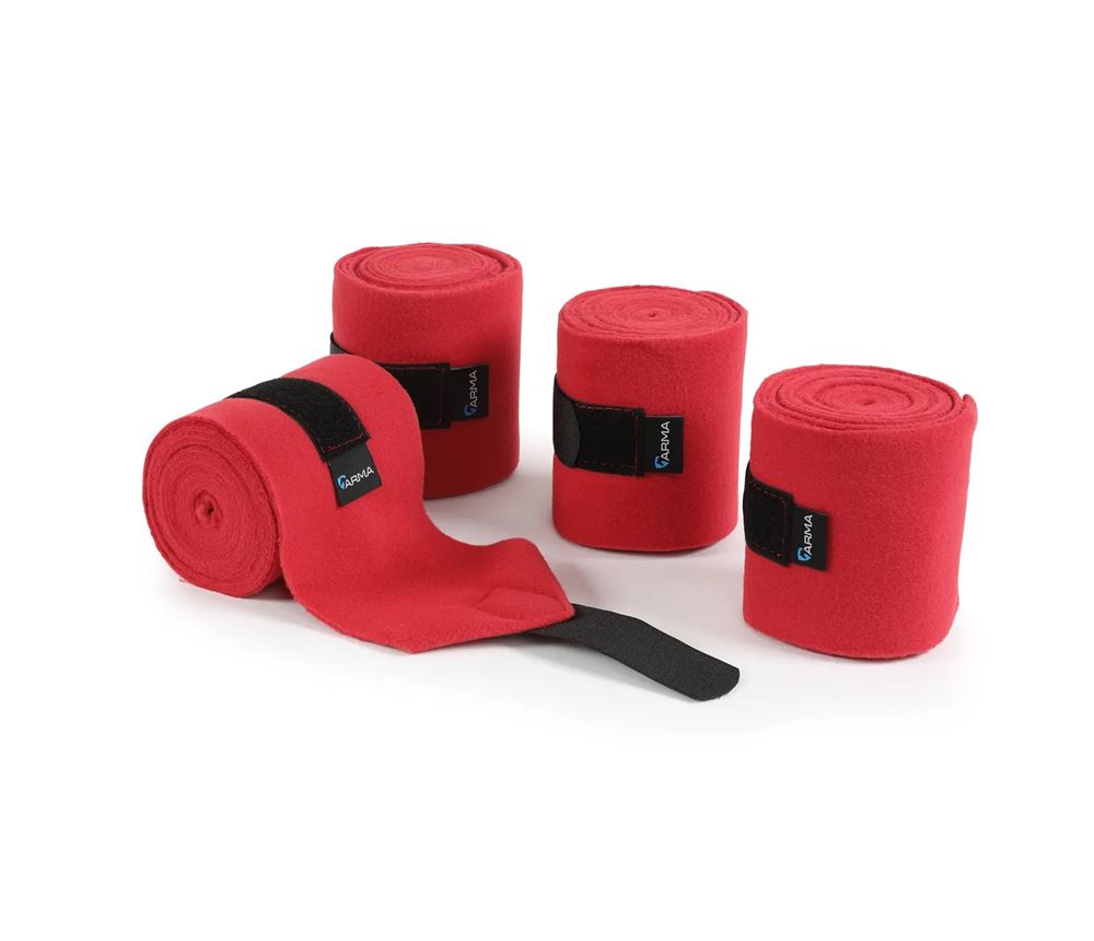 Shires ARMA Fleece Bandages (Red)