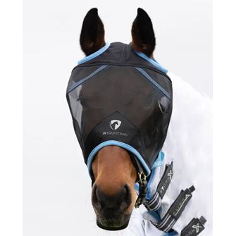 Hy Equestrian Mesh Half Mask without Ears (Black/Light Blue)