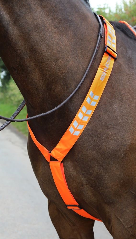 Shires Equi-Flector Breastplate (Bright Orange)