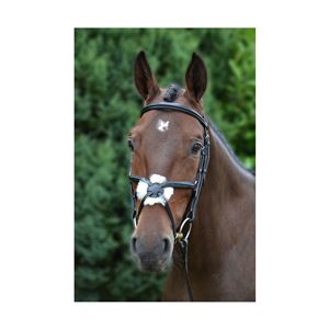 Hy Equestrian Mexican Bridle with Rubber Grip Reins (Black)