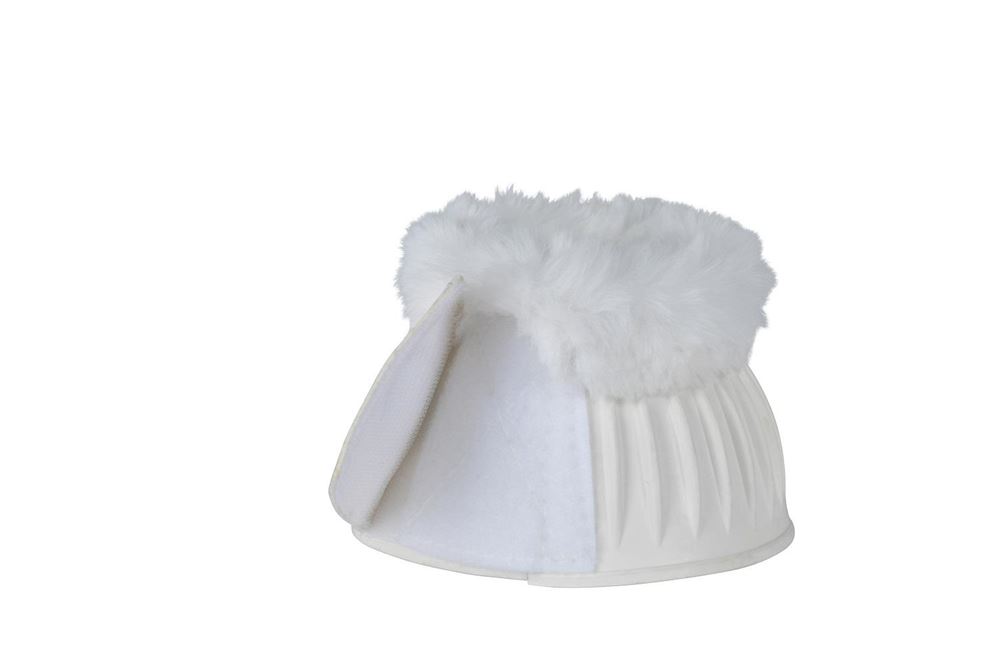 Weatherbeeta Tough-Tec Prime Fleece Trim Rubber Bell Boots (White)