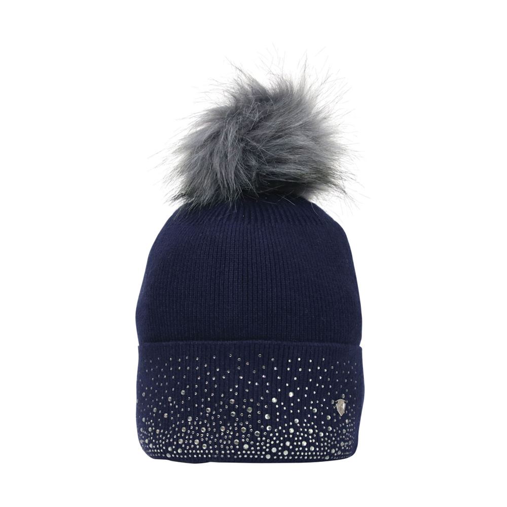 Hy Equestrian Synergy Diamante Bobble Hat (Navy)