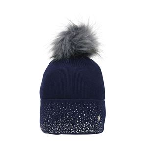 Hy Equestrian Synergy Diamante Bobble Hat (Navy)