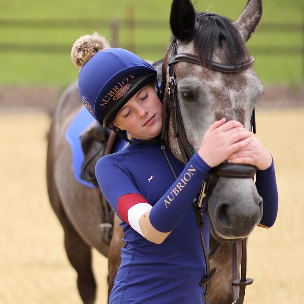 Shires Aubrion Team Long Sleeve Base Layer - Young Rider (Navy)