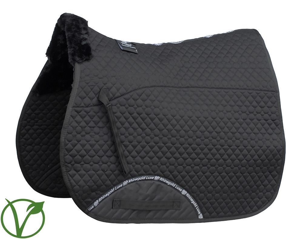 Rhinegold Luxe Fur Lined Saddle Cloth (Black/Black)