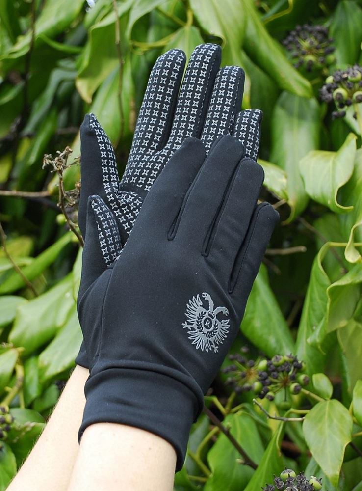 Rhinegold Spandex/Lycra Multi-Purpose Gloves With Silicone Palm (Black)