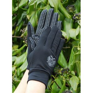 Rhinegold Spandex/Lycra Multi-Purpose Gloves With Silicone Palm (Black)