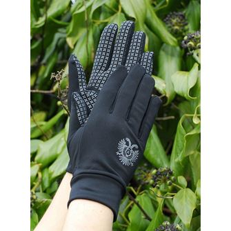 Rhinegold Spandex/Lycra Multi-Purpose Gloves With Silicone Palm (Black)