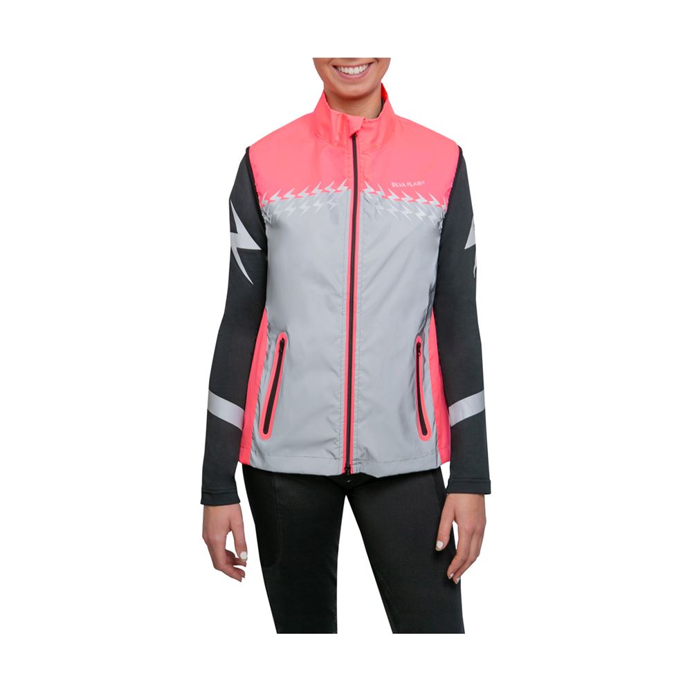 **pics** Hy Equestrian Silva Flash Lightweight Duo Reflective Gilet (Pink/Reflective Silver)