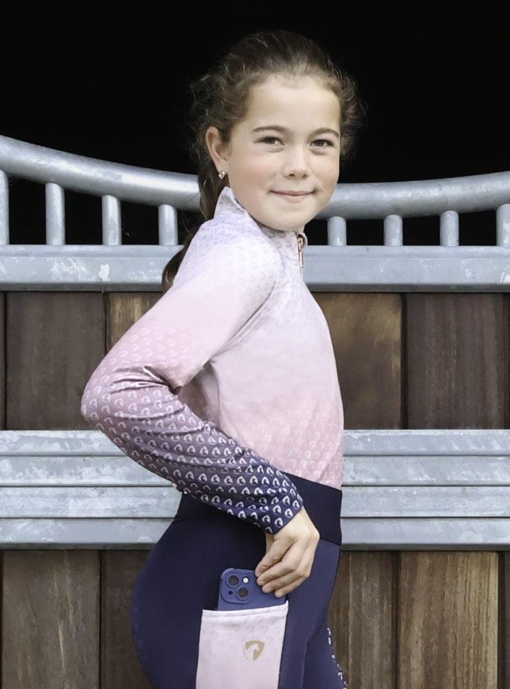 Hy Equestrian Elevate Mizs Ombre Base Layer (Navy/Rose)