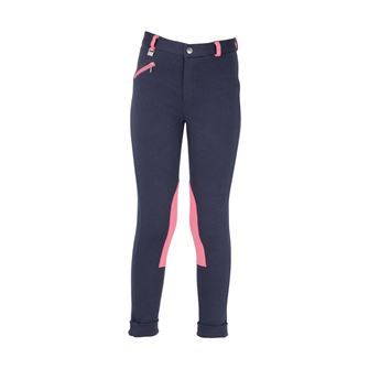 Hy Equestrian Belton Children's Jodhpurs (Navy/Pink)