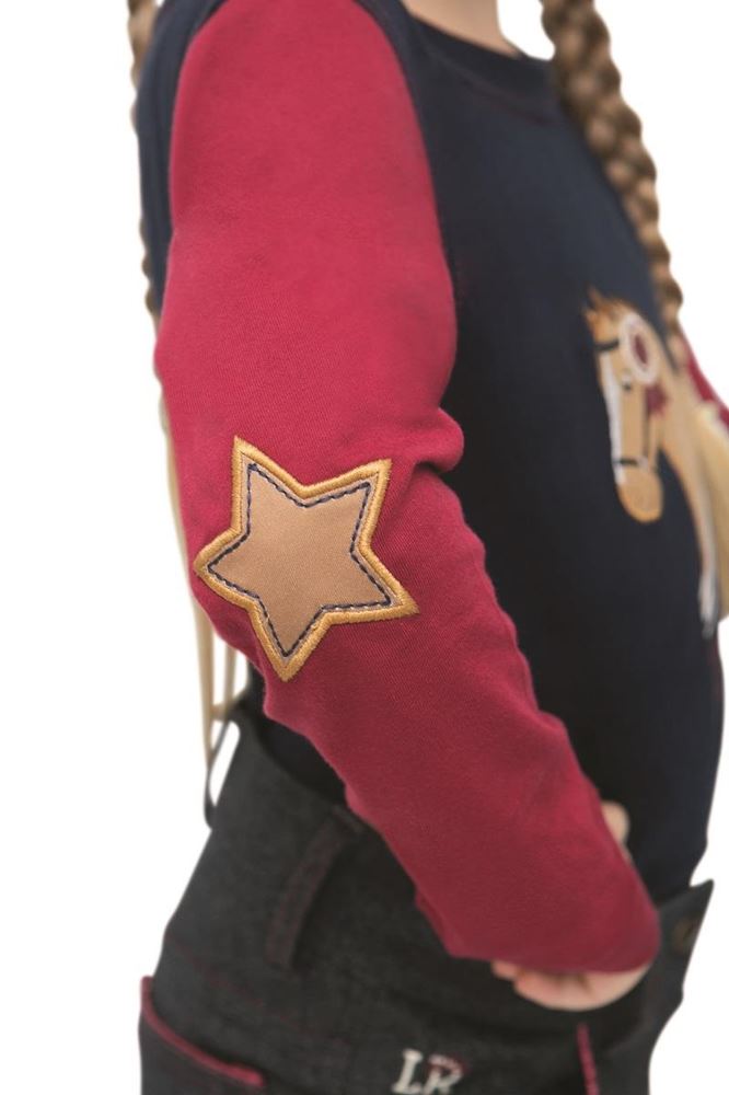 Riding Star Collection Long Sleeve T-Shirt by Little Rider (Navy/Burgundy)