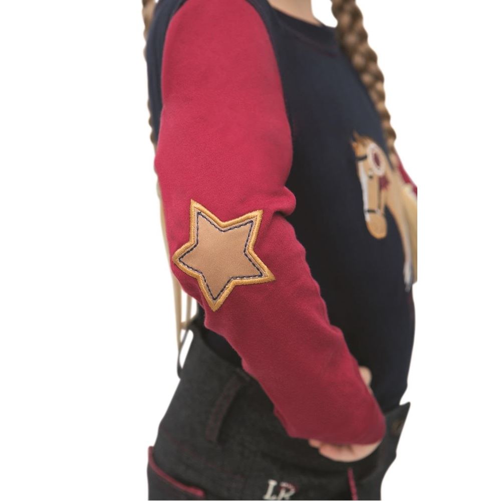 Riding Star Collection Long Sleeve T-Shirt by Little Rider (Navy/Burgundy)