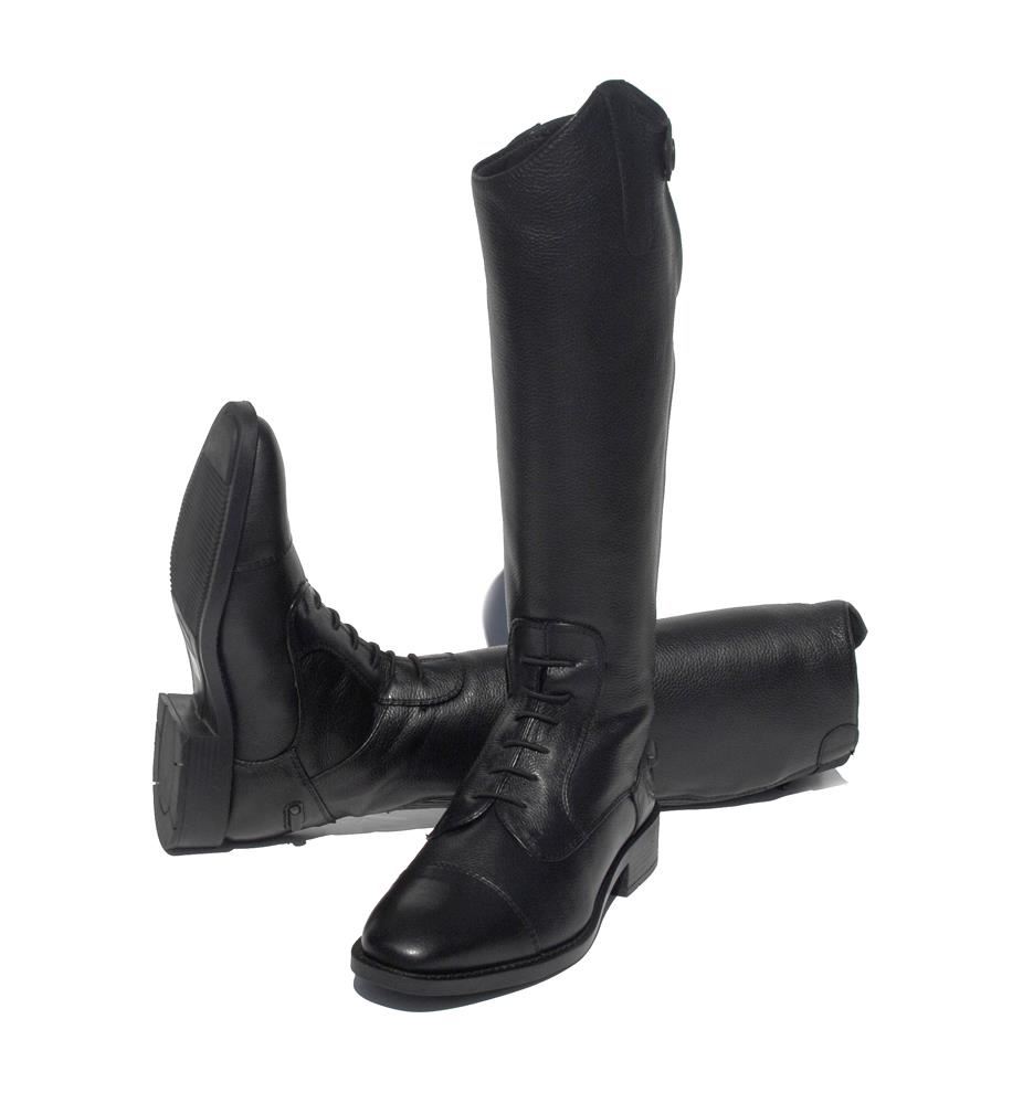 Rhinegold Elite Young Rider Luxus Soft Luxury Leather Riding Boots (Black)