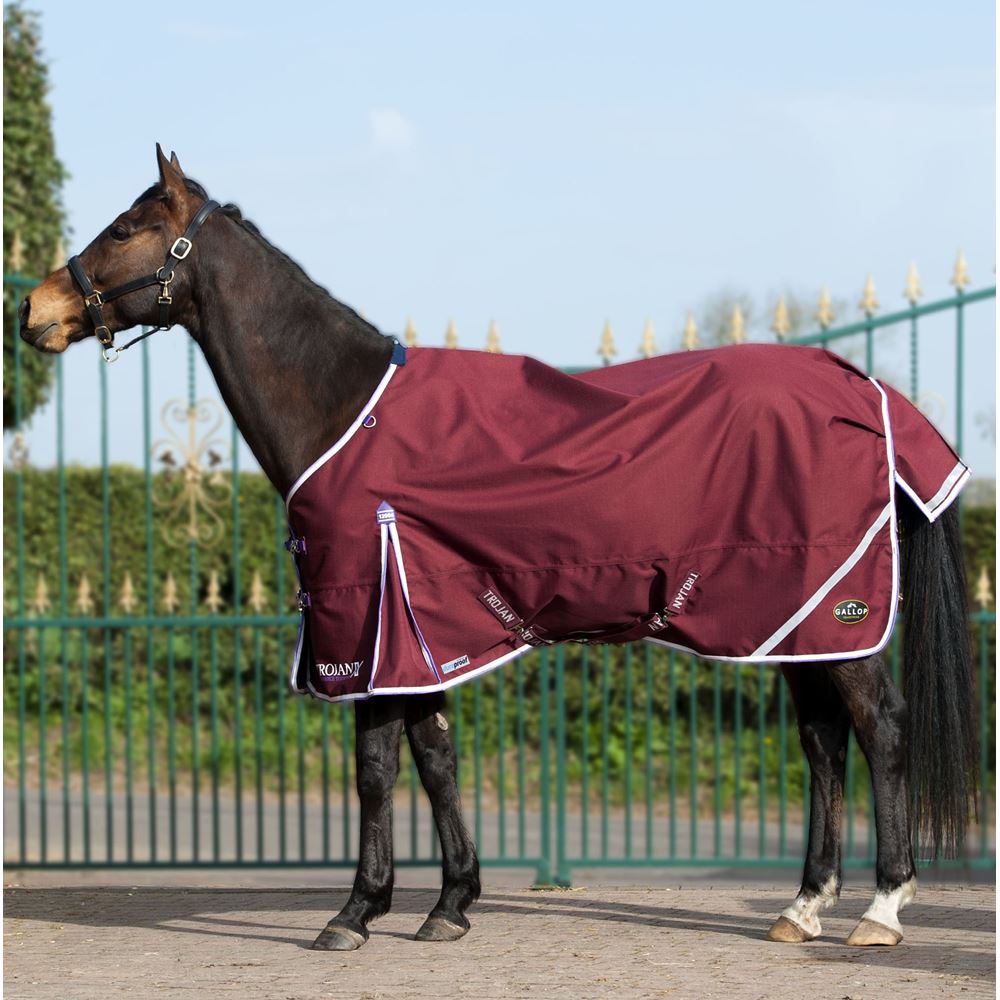 Gallop Trojan Xtra DURAPROOF Lightweight Turnout (Burgundy/White/Purple)