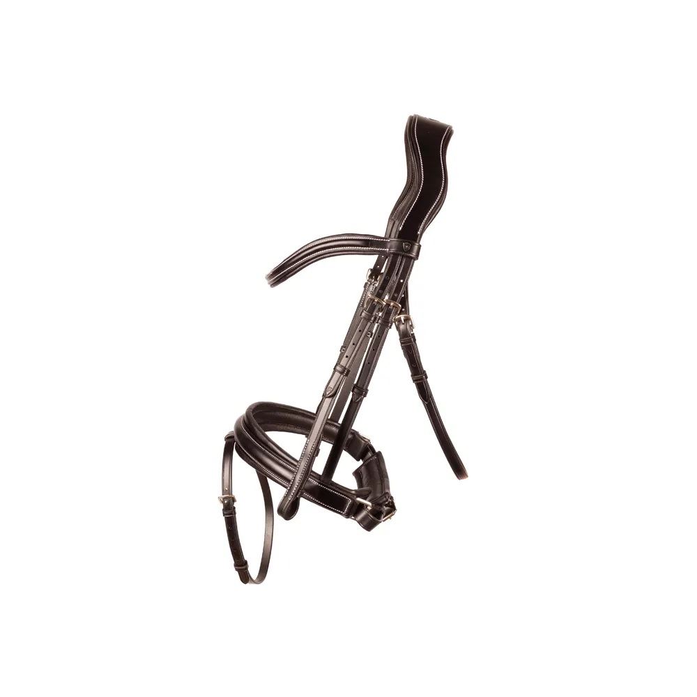 ProPresicce Pelle Crank Leather Bridle by Hy Equestrian (Brown/ Silver Hardware)