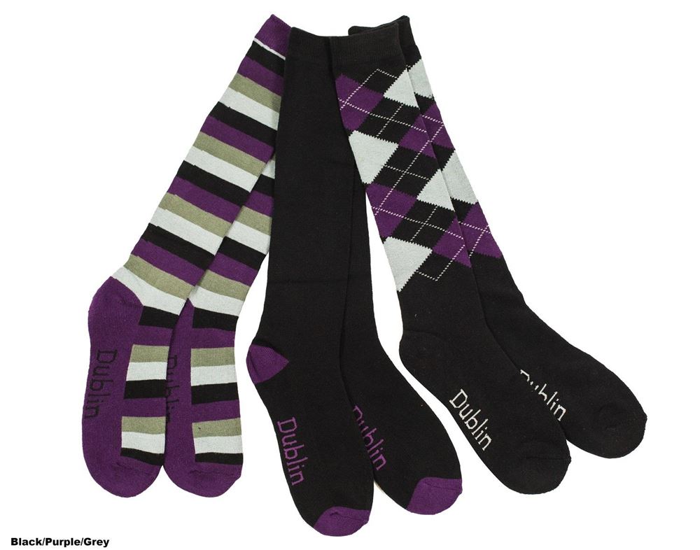 Dublin Pack of 3 Adults Long Riding Socks