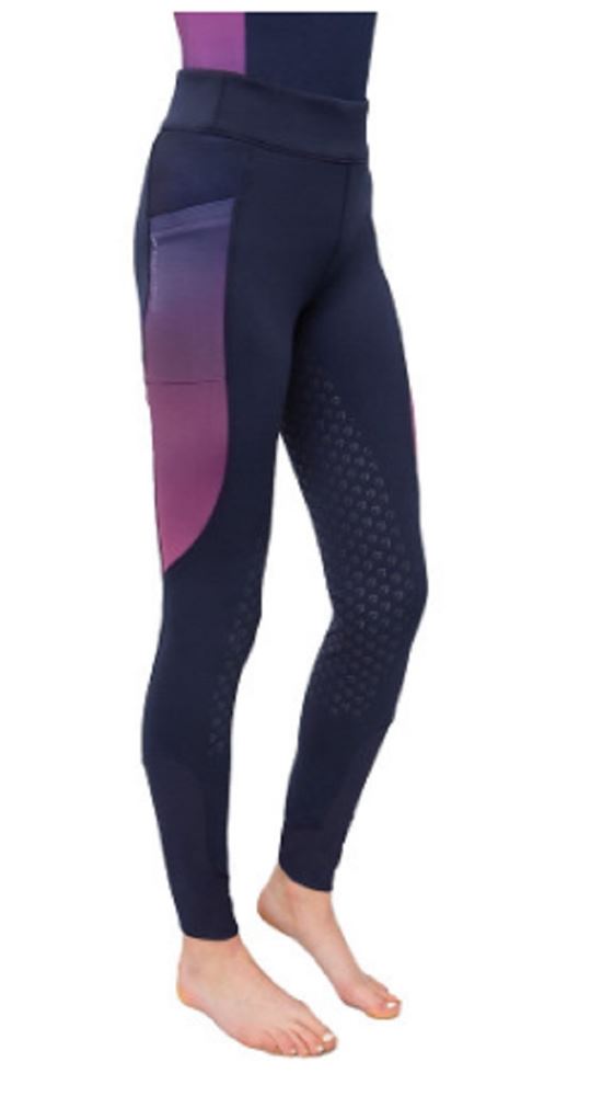 Hy Equestrian Synergy Elevate Riding Tights (Navy/Fig)
