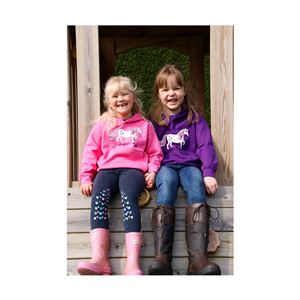 British Country Collection Dancing Unicorn Hoodie - Child (Purple)