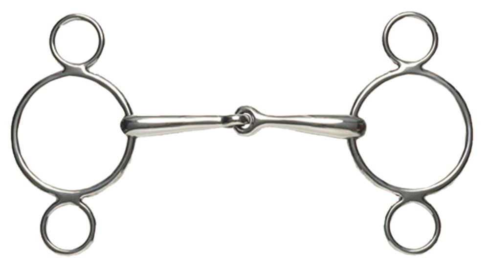 Korsteel Stainless Steel Jointed 2 Ring Dutch Gag Bit