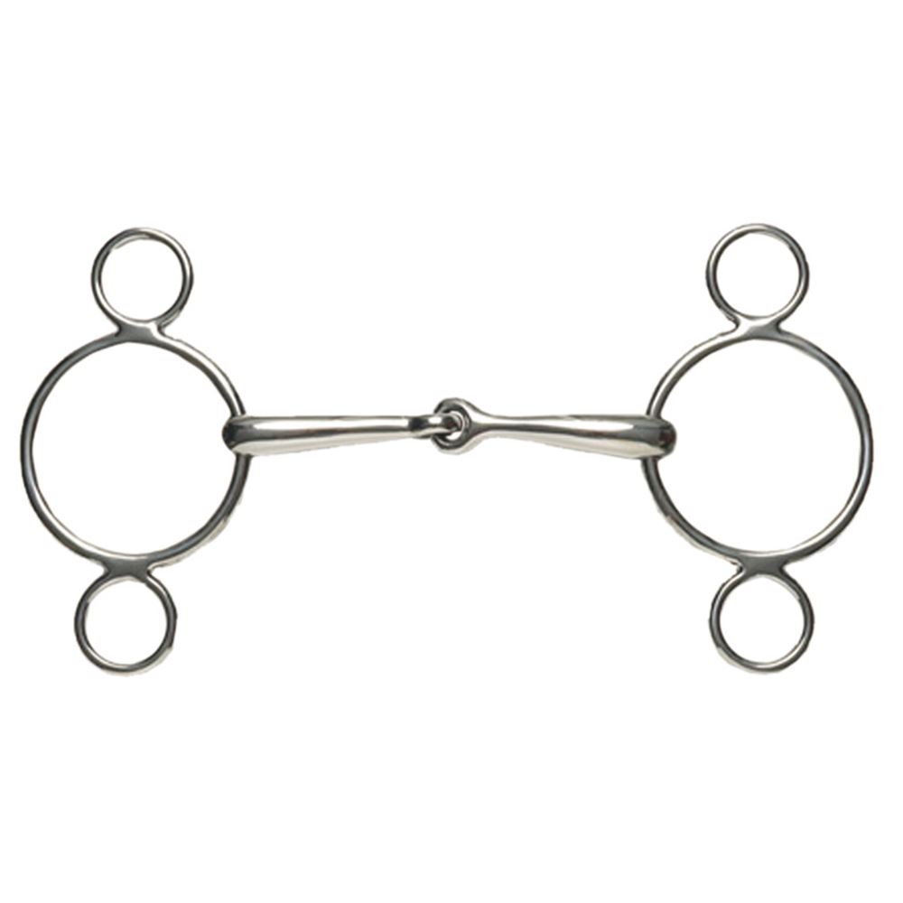 Korsteel Stainless Steel Jointed 2 Ring Dutch Gag Bit