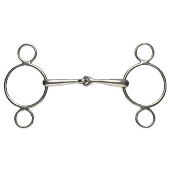 Korsteel Stainless Steel Jointed 2 Ring Dutch Gag Bit