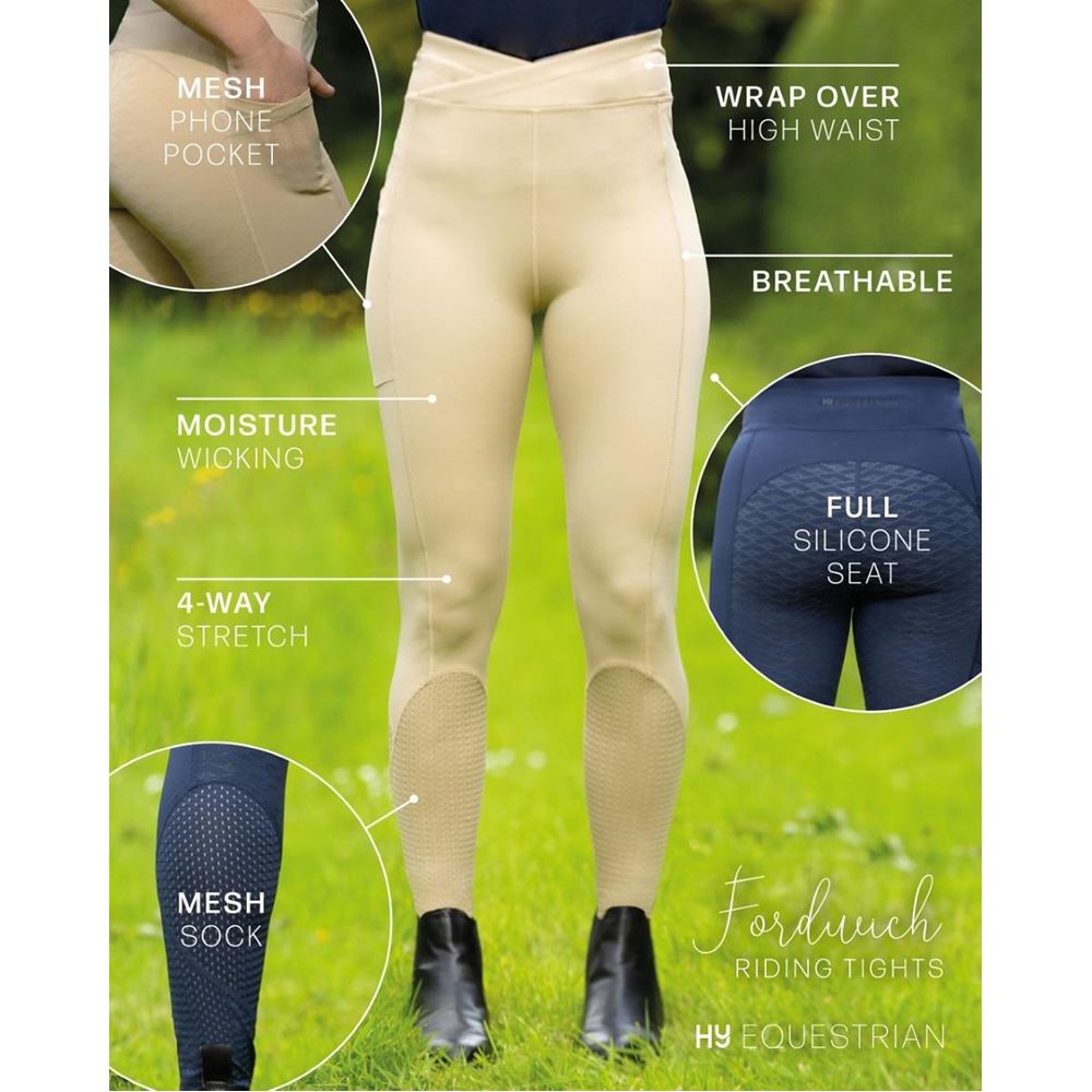 Hy Equestrian Fordwich Riding Tights (Beige)