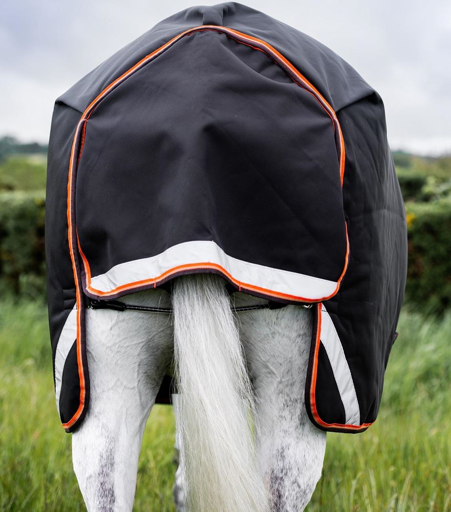 Horseware Rambo Supreme Turnout Medium 200g  (Black/Orange, Tan & Brown)