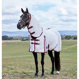 WeatherBeeta ComFiTec Essential Fly Sheet Combo (White/Burgundy)